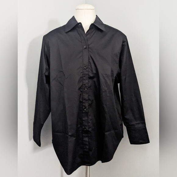 Sophie Grace Canada Womens Black Button Down Collared Dress Shirt Blouse Medium - Picture 6 of 6